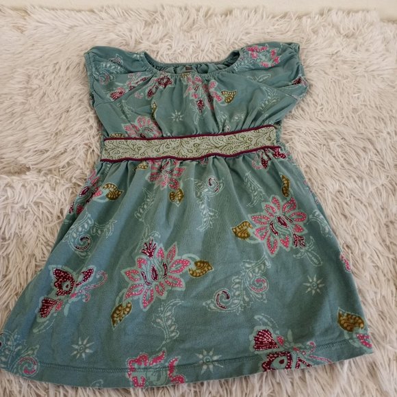 Tea Collection Blue Dress with Pink and Yellow Accents - Picture 5 of 5